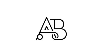 Elegant Monogram AB Logo Design, Modern Alphabet Lettermark, Minimalist Typography © raka