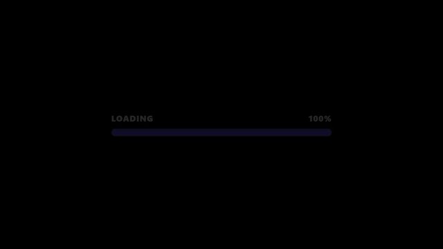 Modern Loading Bar Animation Progress from 0 to 100 Percent with Percentage Indicator Gradient UI Progress Bar Smooth Interface Design Technology Loop on Dark Background