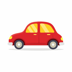 Fototapeta premium Red cartoon car illustration