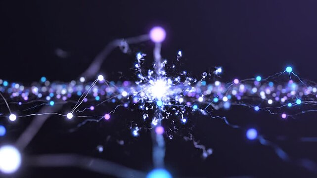 abstract network connections forming and dissolving nodes