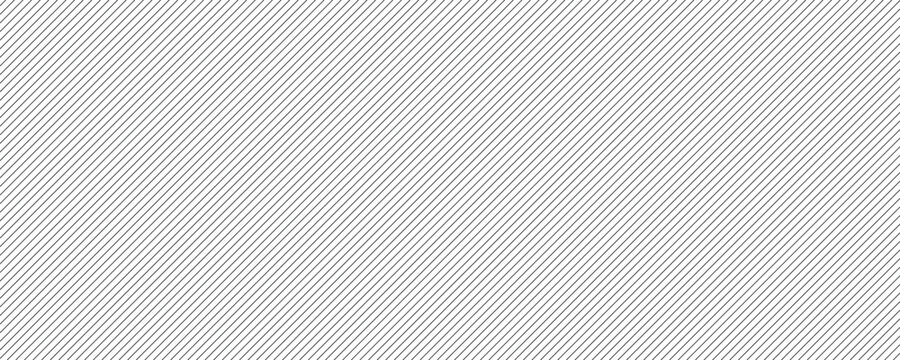 Thin slash line seamless pattern. Repeated fine diagonal eps10 lines background. Pinstripe wallpaper. Black and white tilted slanted strip backdrop. Repeating oblique linear texture overlay.