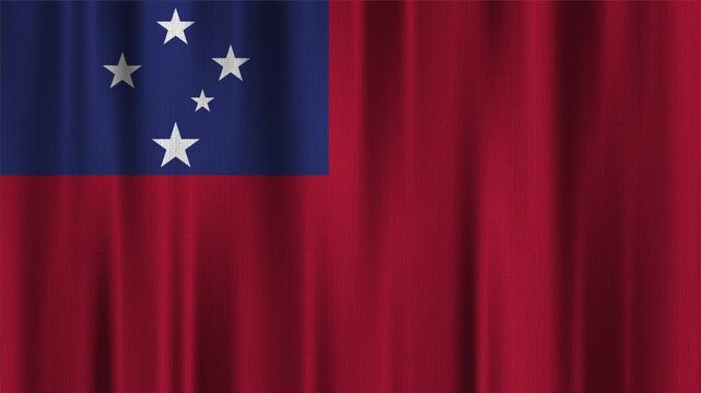 Samoa Flag Animation With Fabric Texture