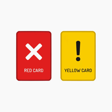Red and Yellow Card: A visual representation of disciplinary actions, featuring a red card signaling a decisive X and a yellow card highlighting an exclamation point.