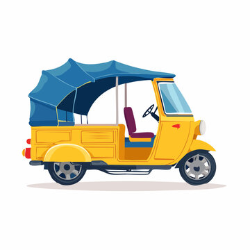 Yellow Tuk-Tuk Auto Rickshaw Illustration