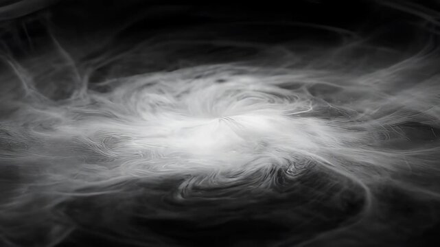 Abstract animation full frame wave saturation black smoke flow around smooth dome dark swirl liquid vortex spiral texture grayscale motion energy background