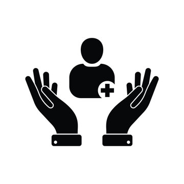 Patient icon. Health insurance. Vector icon isolated on white background.