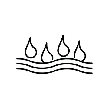 Absorption line icon, absorb water vector