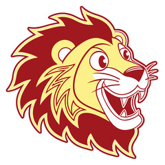 Lion mascot head cartoon mascot for sports team. © cu