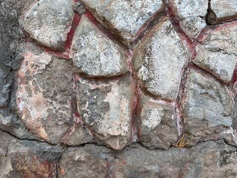 Natural Stone Wall Texture Rustic Rock Pattern Background Construction Surface