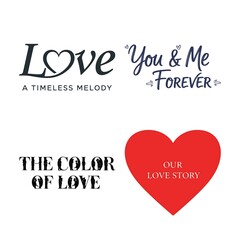 Fototapeta premium romantic love heart with you and me forever text isolated on transparent background