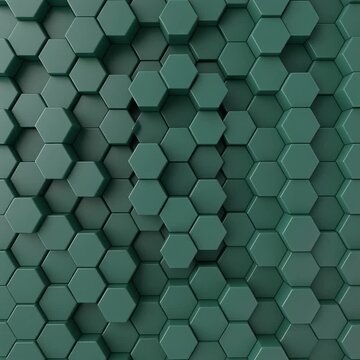 ジェイドグリーン六角形ハニカム脈動シームレスループ背景 ワイドスクリーン・YouTube用 16:9 4K