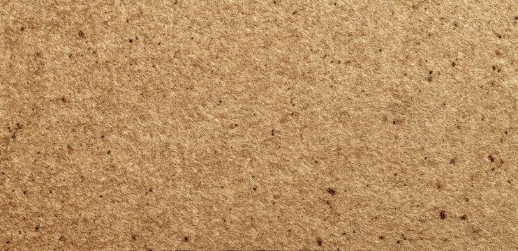 Close up texture of coarse, light brown material with dark flecks