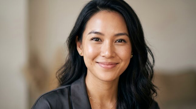 Smiling Asian business woman portrait.