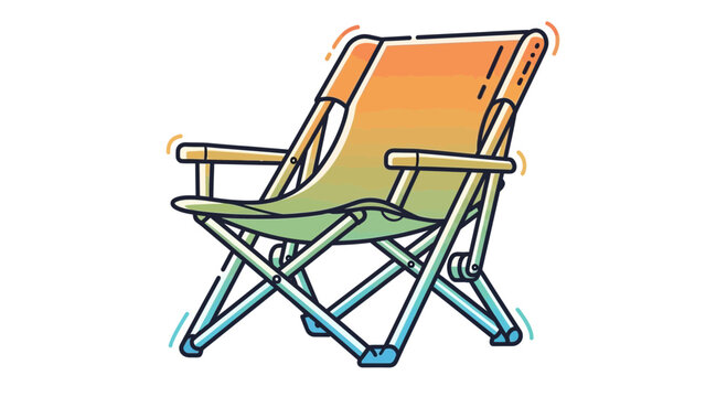 Colorful folding beach chair with gradient fabric, perfect for outdoor relaxation and summer.