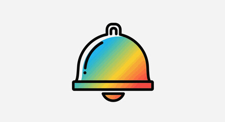 Fototapeta premium Colorful Bell Icon with Rainbow Gradient, Notification Alert Symbol