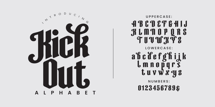 Kick Out Alphabet Groovy Retro Display Font for Psychedelic Poster Design and Funky Branding Style
