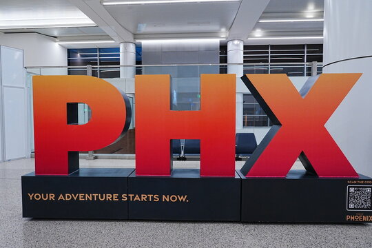 Phoenix Sky Harbor International Airport (PHX) Terminal with Official Logo 