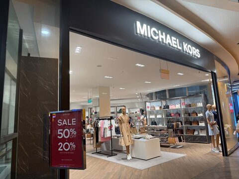 April 2026, Singapore: Michael Kors store luxury bags