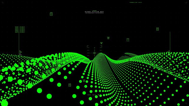 Tunnel Green LiDAR Point Cloud HUD