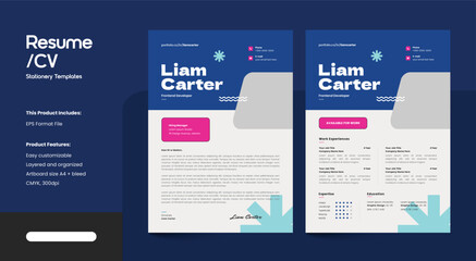 Fototapeta premium Creative CV Resume Design Template