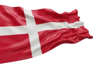 Fototapeta premium Waving flag of denmark isolated on white background