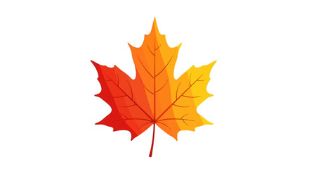 Fototapeta premium Vibrant autumn maple leaf illustration isolated on white background
