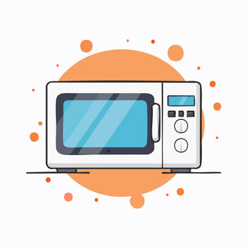 Vector illustration of a modern white microwave oven