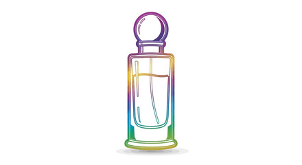 Obraz premium Colorful Perfume Bottle Sketch with Rainbow Hues, Elegant Fragrance Container