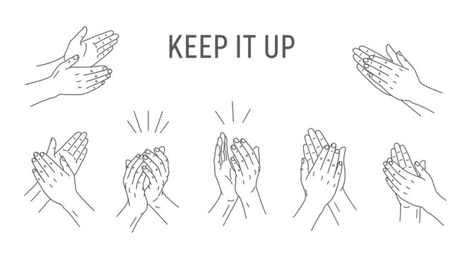 Hands clapping in various positions.