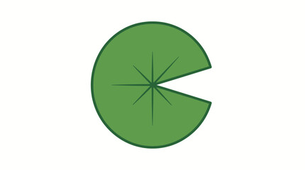 Obraz premium Simple green lily pad icon representing nature and water
