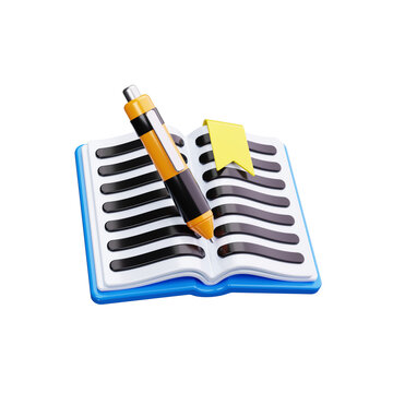 Open Journal Book 3d render icons