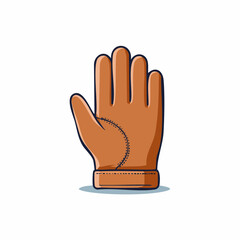 Obraz premium Illustration of a brown leather glove with fingers spread