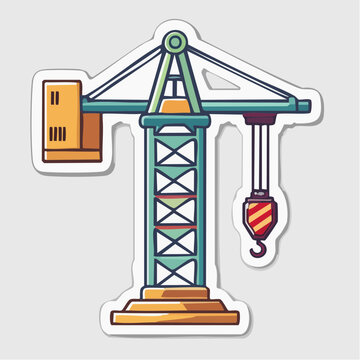 Cartoon Tower Crane Illustration