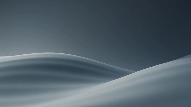 Abstract Blue Wave Form Smooth Flowing Silk Fabric Background