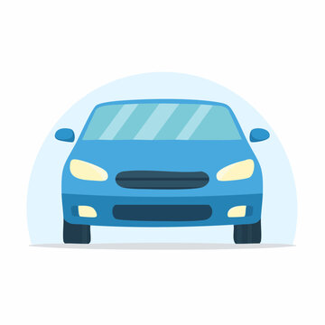 Blue Car Front View