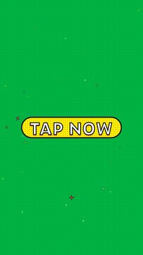 Pop Art Comic Tap Now Vertical CTA Button Multicolor Pill Cursor Tap Ripple Burst Loop Animation