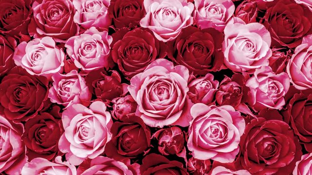 A stunning close-up of a dense bouquet of blooming pink roses. This high-quality floral pattern is perfect for romantic designs, greeting cards, or elegant backgrounds.