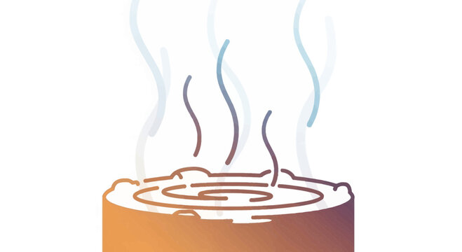 Steaming hot tub with swirling water and rising steam, relaxing outdoor spa experience
