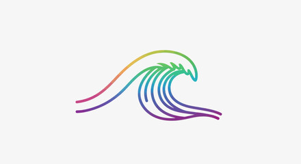 Fototapeta premium Rainbow wave, abstract colorful ocean wave, pride symbol, summer, nature, sea, water
