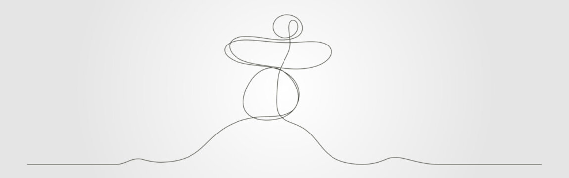 continues abstract balance stone line art vector illustration background design