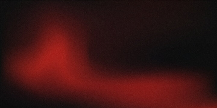Blurred red free form colored abstract  on black background. Smooth transitions of iridescent colors. Abstract color gradient film grain texture background.Colorful gradient