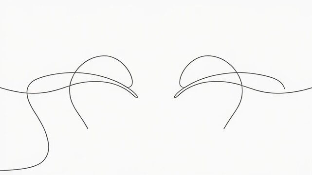 Minimalist abstract white background with subtle black curved line animation