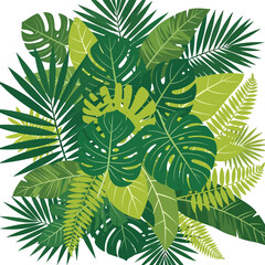 Tropical leaves in various green shades 5. © Agos