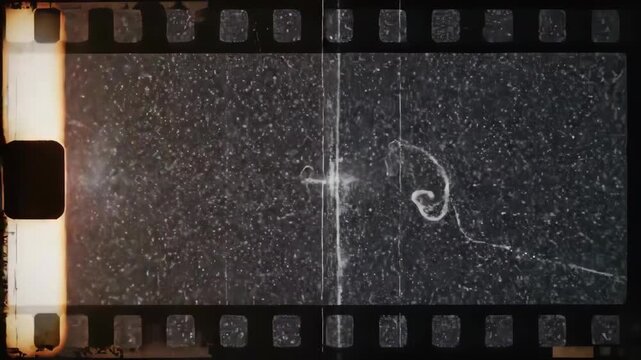 Vintage Film Strip Overlay with Dust and Scratches, Retro Cinematic Effect.
