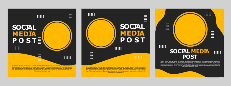 Modern abstract vector template set for creative professional social media marketing campaign design layouts