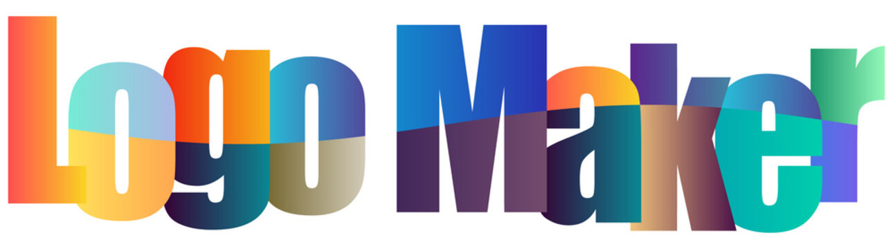 Colorful gradient logo maker text design with vibrant letters
