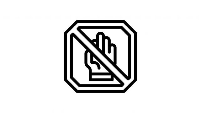 do not touch minimalist stroke animation