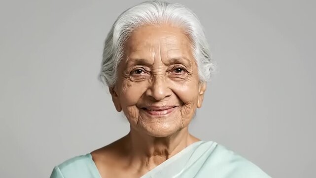 Portrait of an Indian woman aging gracefully through different life stages.
