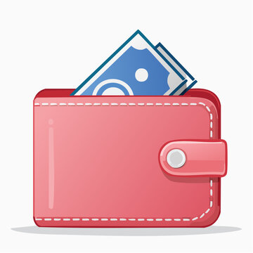 Pink Wallet with Money