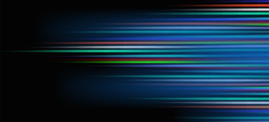 Motion light effect for banners. Blue lines. The effect of speed on a blue background. © Rohman